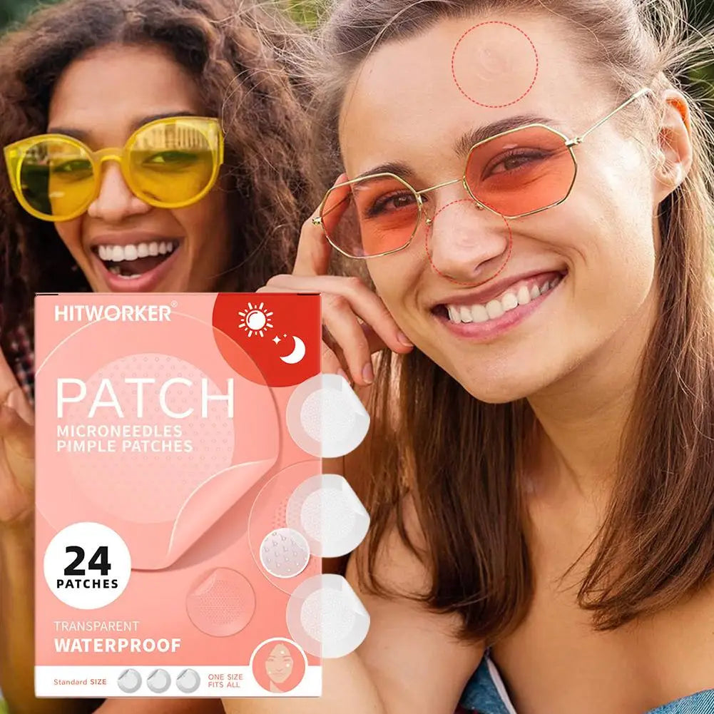 24PCS Microneedle Acne Patch Painlessly Penetrate Acne Patches Blemishes Pimples Covering Patch Daily Unisex Skincare Ultra-fine