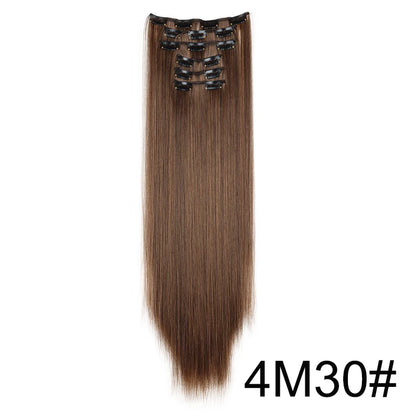 Synthetic 6pcs/set Long Straight Hair Extensions Ultra-Invisible Full Head Clip in Hair Extensions 24Inch for Women Daily Wear