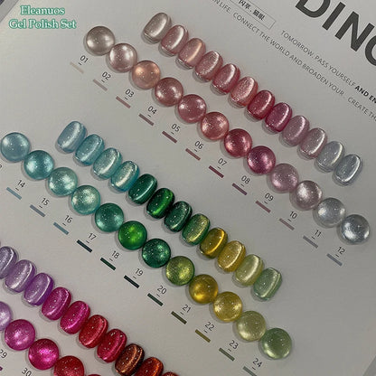 Eleanuos Rainbow Cat's Eye gel Polishing 36PCS Mixed Varnish gel Semi Permanent Glass Cat's Eye Star Ultraviolet LED Nail Salon