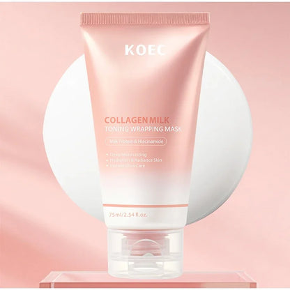Collagen Milk Toning Wrapping Mask Deep Hydration&Radiance Skin Instant Glow Care Milk Protein & Niacinamide Milky Peel-off Mask