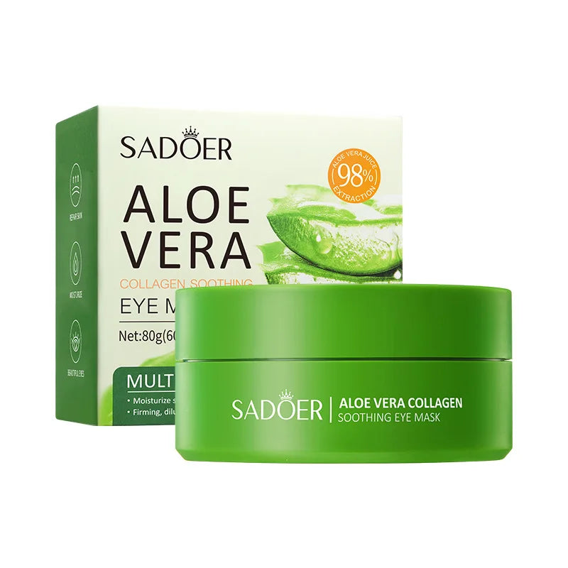 SAODER Aloe Vera Collagen Eye Mask Anti Dark Circles Eyes Bags Moisturizing Firming Eye Patches Eyes Skin Care Products 60pcs