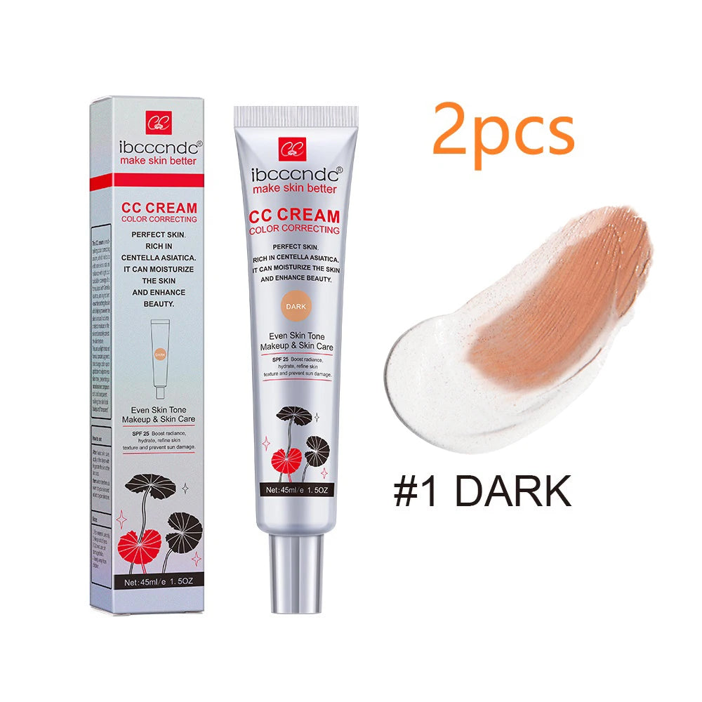 Correcting CC Cream Foundation Moisturizing Waterproof Even Skin Tone Base Makeup Lasting Conceal Pores CC Cream Primer Cosmetic