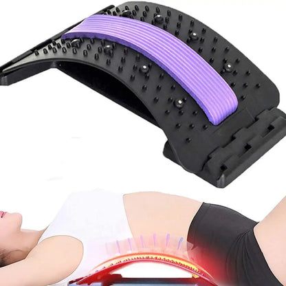 Magnetic Therapy Back Stretcher Lumbar Massager Pain Relief Device Indoor Fitness Equipment Lumbar Traction For Pain Relief