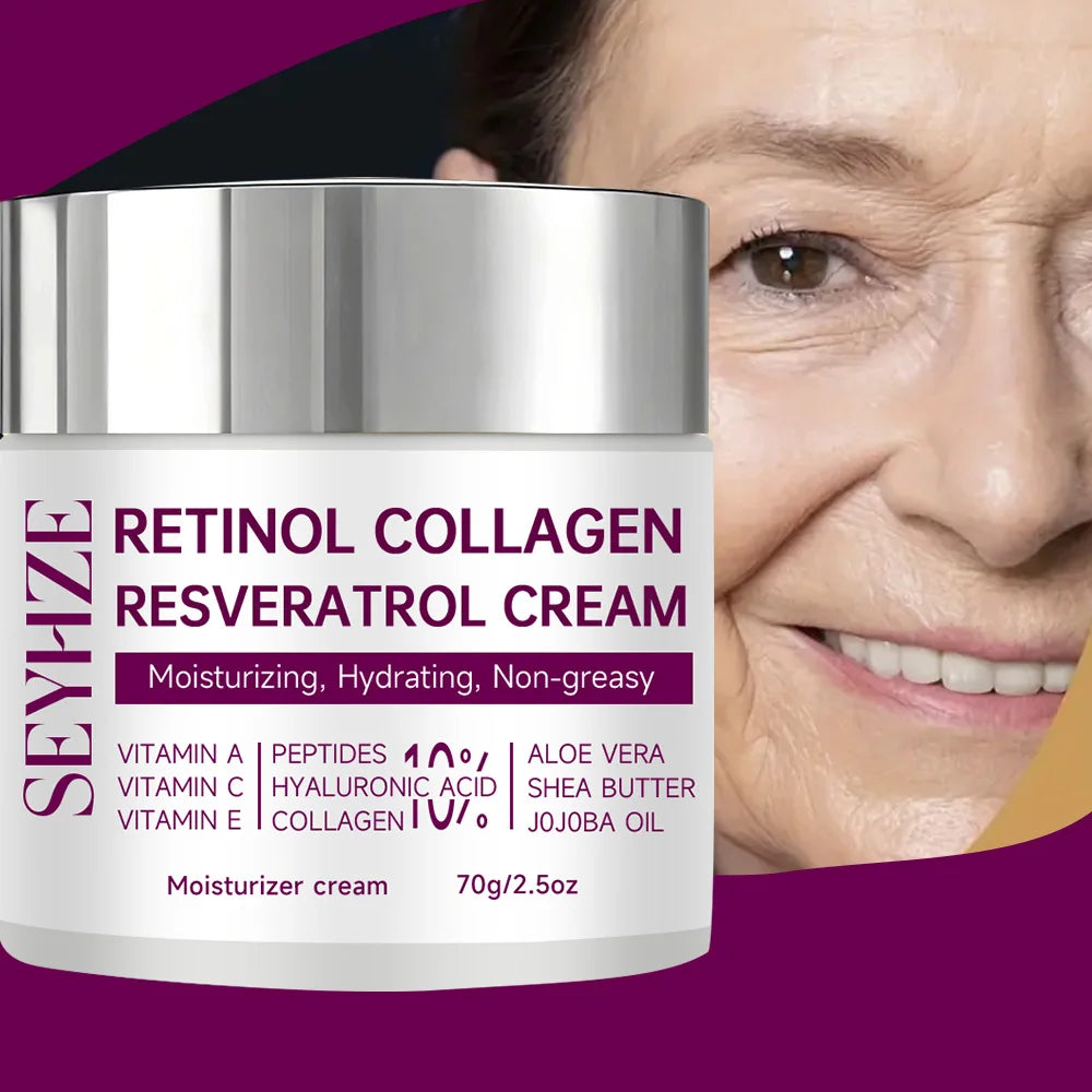 SEYHZE Retinol & Collagen Moisturizing Cream with Resveratrol HA & Niacinamide 40g/70g Day Night Anti-Aging Skin Care for Men Wo