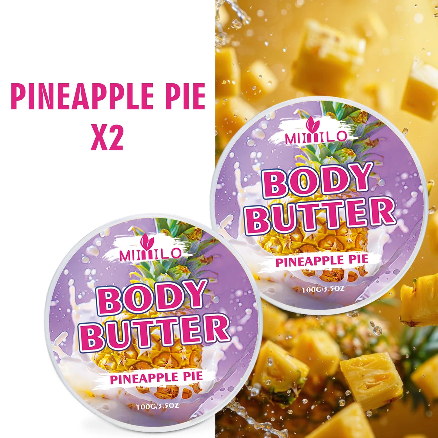 100g two bottles of body glaze - 8 flavors, daily nourishing and moisturizing - non-greasy, with storage bag