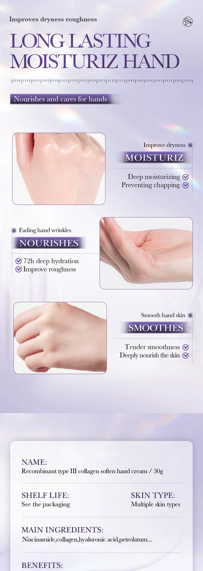 BIOAQUA Collagen Hand Cream Nourishing Moisturizing Anti-Aging Anti Wrinkles Whitening Hands Skin Care Products