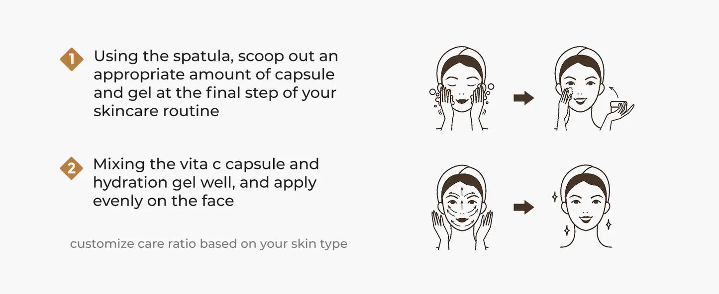 Deep Vitamin C Golden Capsule Hydrating Face Moisturizer, Antioxidant Protection, Lightweight Daily Skincare Original Korean