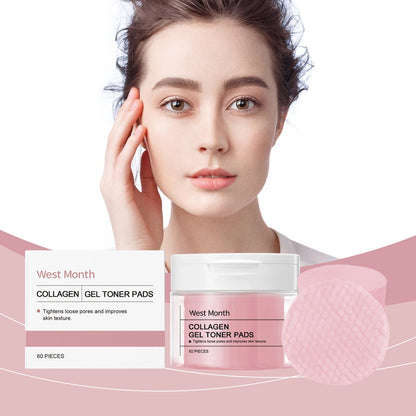 WEST MONTH Collagen Gel Toner Pads Provide Deep Moisturizing and Comfortable Feeling Enhance Skin Elasticity and Firming Effect