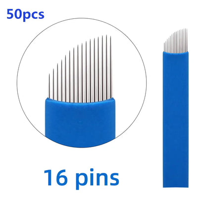 20/50pcs Microblading 0.18-0.25mm Tebori Blades Needles Tattoo Needle 7 9 11 12 14 16 18 21 Pin U shape Eyebrow Needles Makeup