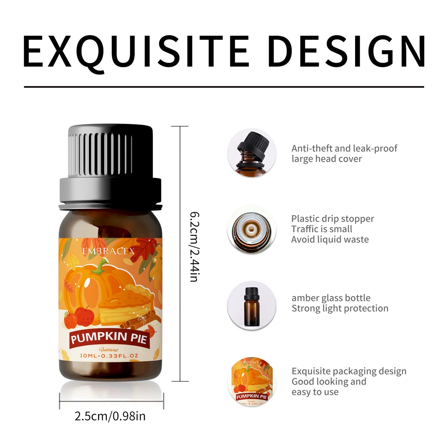 10ml Pumpkin pie Essential Oil Gifts perfume candle decorations skincare oils Soap Diffusion Massage oils Aromatherapy Oil