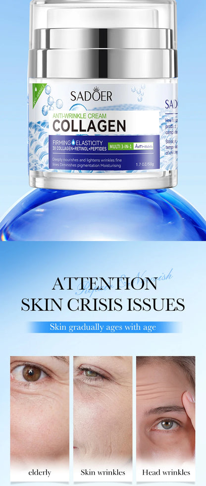 SADOER Vitamin C Collagen Face Cream Anti-aging Moisturizing Whitening Hydrating Facial Cream Day Creams Beauty Face Skin Care