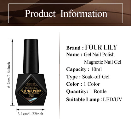 10ml Super Bright Brown & Blue Cat Eye Magnetic Gel Fashion LED Nail Art High Saturation Glossy Finish Dazzling Cat Eye Gel