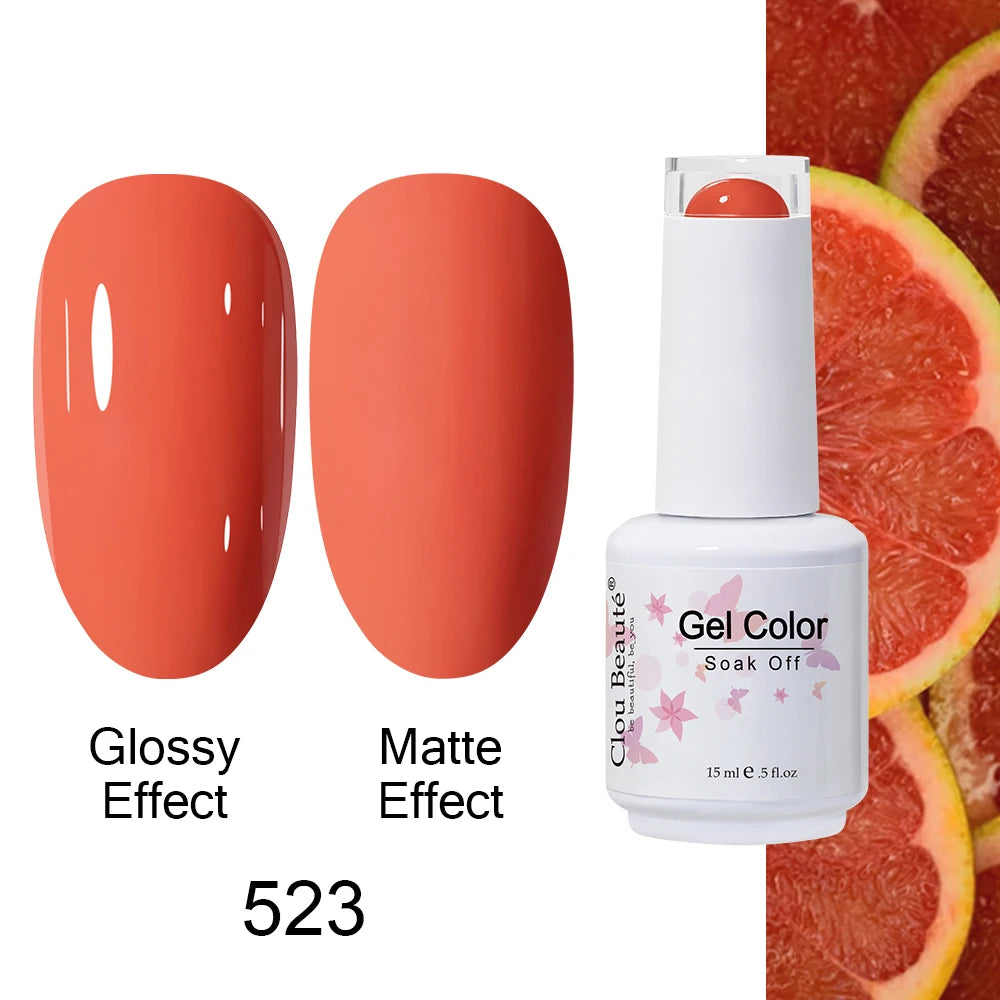 Clou Beaute 15ml Nail Gel Polish Warm Color Dark Red Brown Semi Permanent Nail Art Manicure Soak Off LED UV Varnishes Lacquer