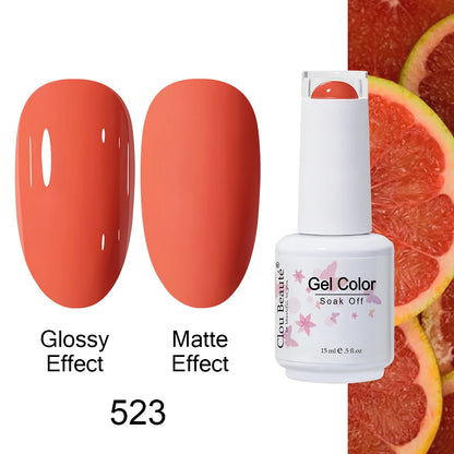 Clou Beaute 15ml Nail Gel Polish Warm Color Dark Red Brown Semi Permanent Nail Art Manicure Soak Off LED UV Varnishes Lacquer