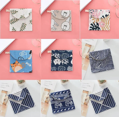 Embroidered Letter Tampon Storage Bag Sanitary Pad Pouch Girls Cosmetic Bags Makeup Lipstick Key Earphone Data Cables Organizer
