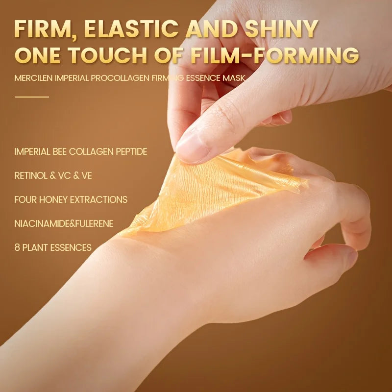 10pcs Mercilen Imperial Bee Peeling Facial Masks Anti Wrinkle Moisturizing Hydrating Anti-Aging Peel-Off Face Mask Tearing Masks