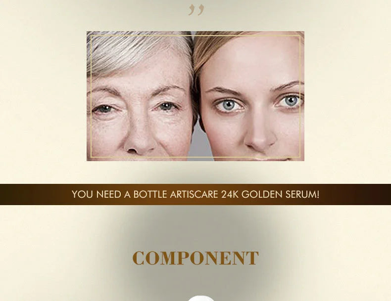 ARTISCARE 24k gold serum six peptides 20ml whitening moisturizing hyaluronic acid serum for face anti wrinkles facial skin care