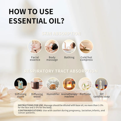 10ml White Musk Oil Rosemary Oil Natural Plant Fresh Aromatherapy for Massage Diffuser, Air Freshener,Car aromatherapy, Gifts