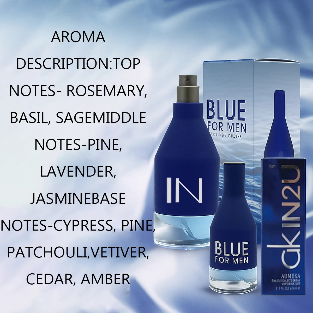 AUMEKA Perfume For Men Original Luxury Arabes Eau De Toilette Man Gift Spray Vaporisateur Bottle Makeup 60ml AU081