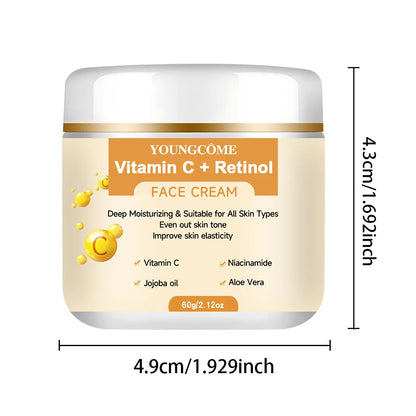 YOUNGCOME Retinol+vitaminC Deep Moisturizing and Firming Face Cream Dark Spots Removal Firming Anti Aging Repair Skin Care