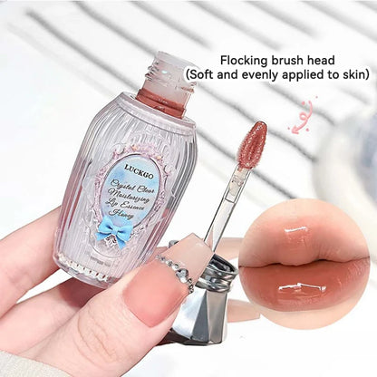 Lckgo Crystal Clear Moisture Lip Essence Gloss - Wrinkle Improvement Moisturizing Lip Balm, Mirror Gloss Lip Oil, Lipstick-Style Volume Lip Gloss
