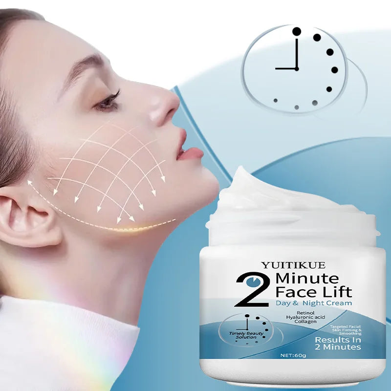 YUITIKUE Minute Face Lift Cream with Retinol & Hyaluronic Acid - Firms, Lifts & Evens Skin Tone, Day & Night, 100g