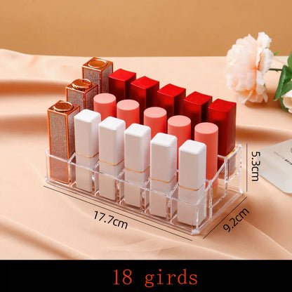 16 Grids Cosmetic Lipstick Jewelry Box Makeup Brushes Holder Lipstick Storage Box Acrylic Makeup Organizer Storage Case