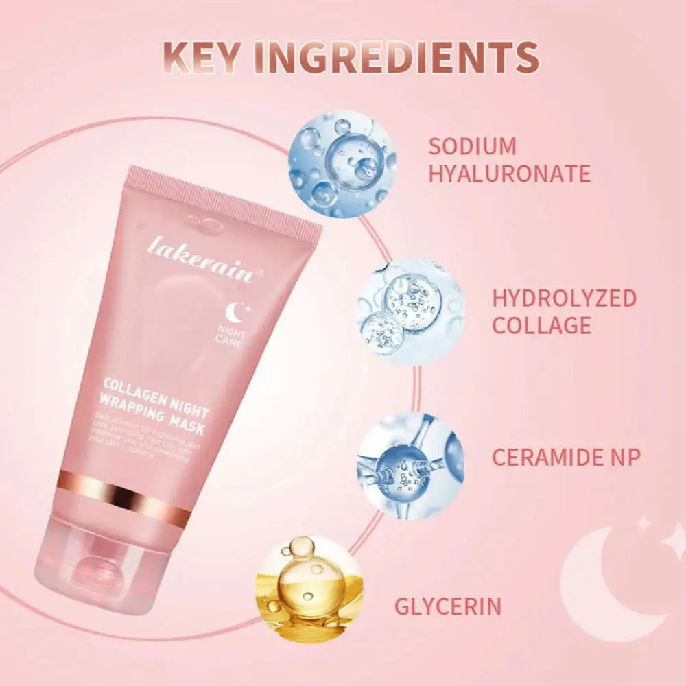 Collagen Peel Off Face Mask Deep Hydration Skin Firming Night Treatment For Youthful Glow