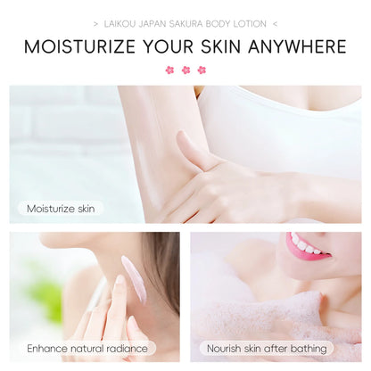 Laikou Cherry Blossom Body Lotion Moisturizing & Repairing  Winter Chapped Skin Care Moisturizing Without Greasiness 200g