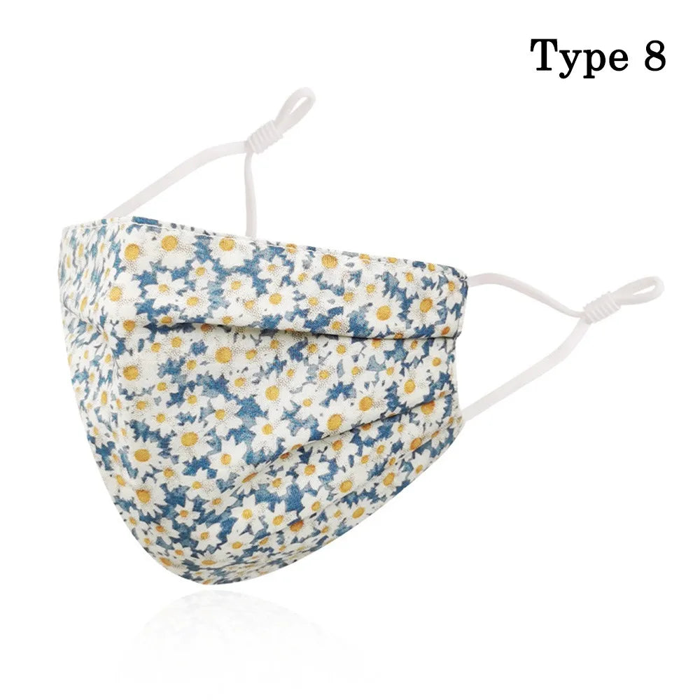 Breathable Cotton Printing Mask Fashion Washable Anti-UV Riding Face Mask Skin-Friendly Anti Dust Sunscreen Mask Outdoor Sports