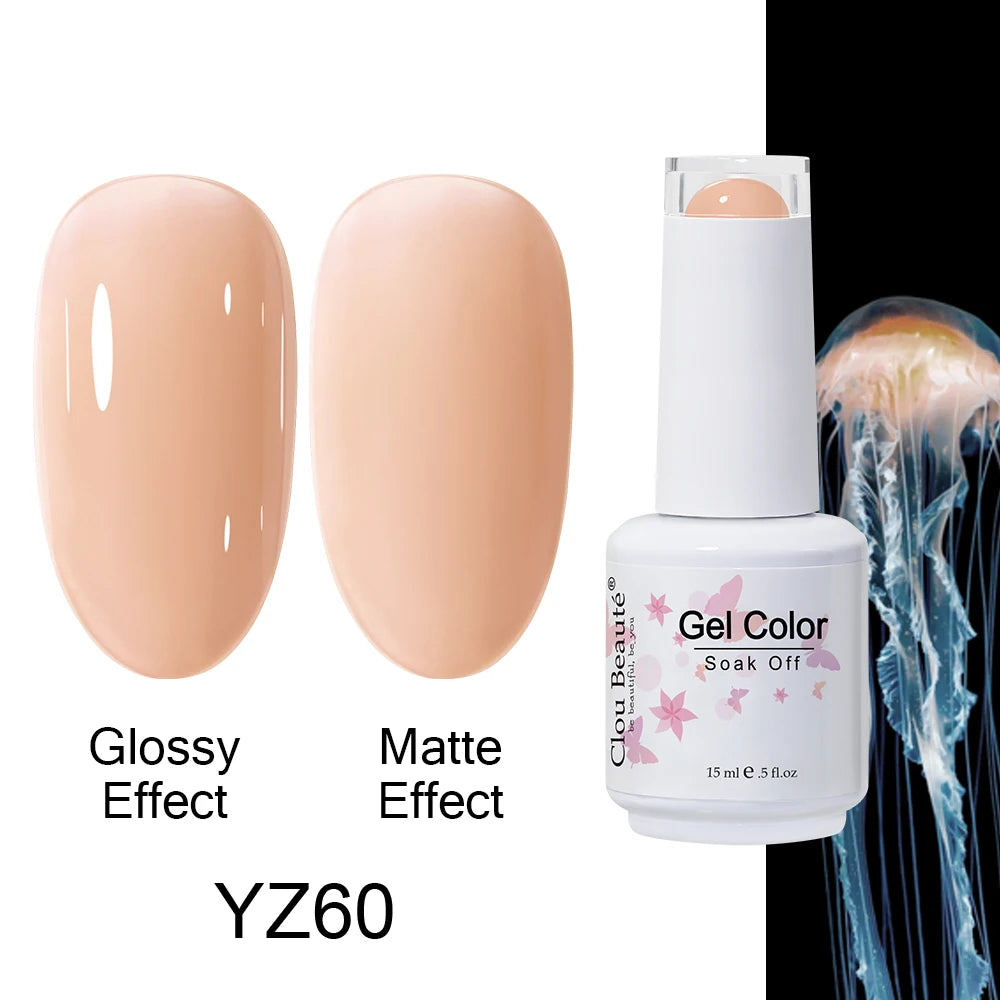Clou Beaute 15ml Nail Gel Polish Warm Color Dark Red Brown Semi Permanent Nail Art Manicure Soak Off LED UV Varnishes Lacquer