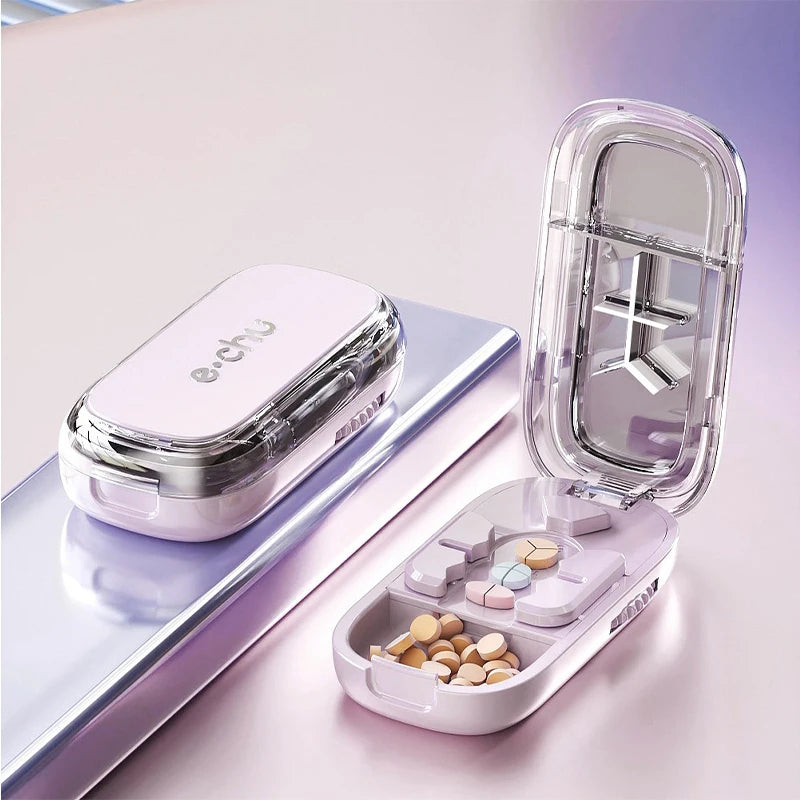 3in1 Medicine Cutter Precise Cutting Into Half / Third / Quarter Drug Divider Organizer Portable Tablet Splitting Pills Splitter