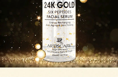 ARTISCARE 24k gold serum six peptides 20ml whitening moisturizing hyaluronic acid serum for face anti wrinkles facial skin care