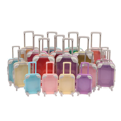 1Pc Simulation Mini Trolley Cases False Eyelashes Makeup Carrying Suitcase ABS Small Toiletry Box Women Travel Gift Box