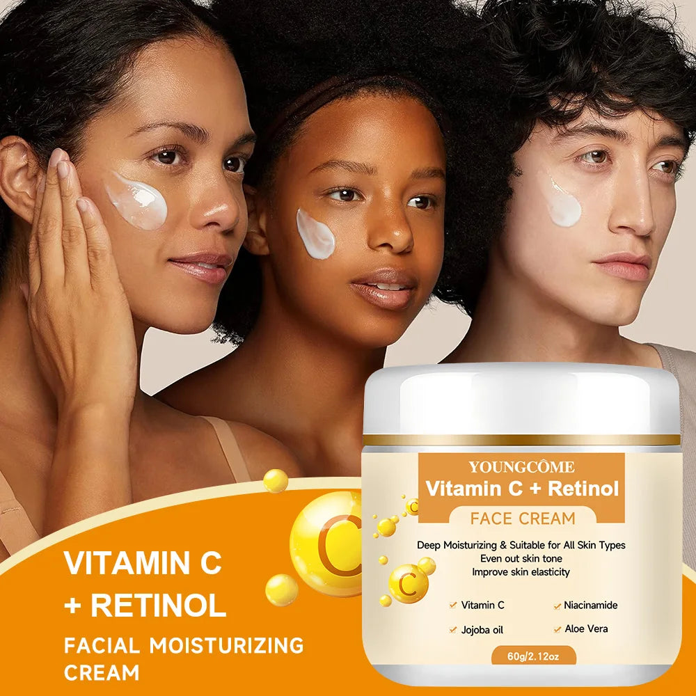 YOUNGCOME Retinol+vitaminC Deep Moisturizing and Firming Face Cream Dark Spots Removal Firming Anti Aging Repair Skin Care