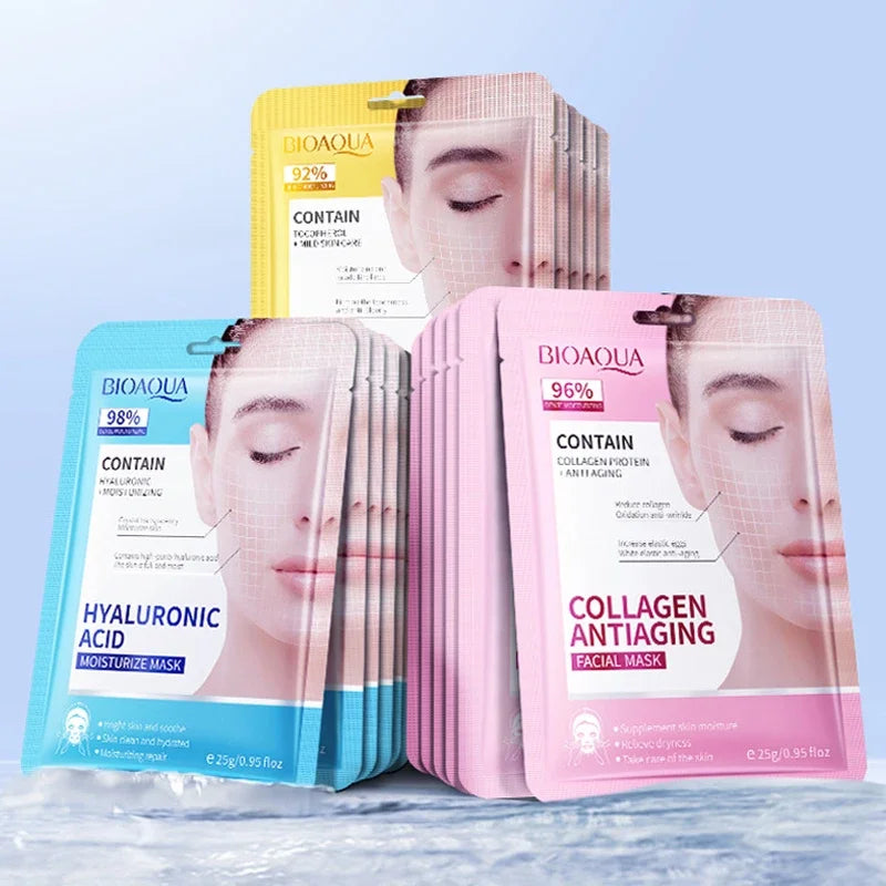 b 15pcs BIOAQUA Retinol Collagen Anti Wrinkle Facial Masks Moisturizing Anti-aging whitening Face Mask Facial Skin Care Products