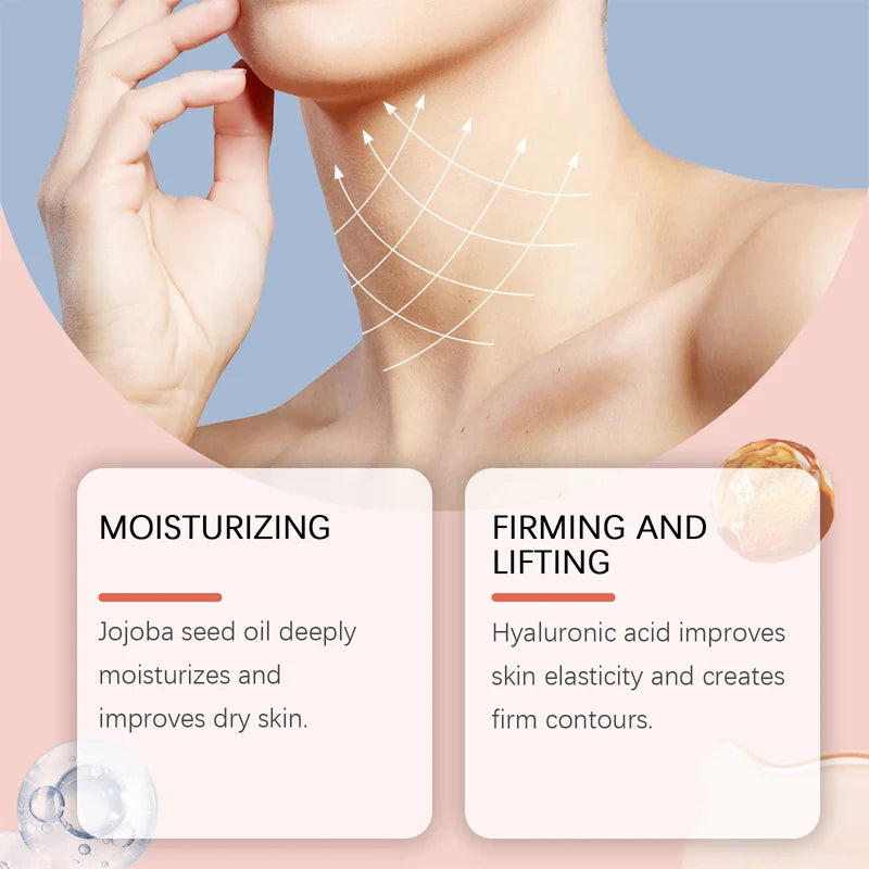 Retinol & Collagen Neck Cream Neck Face Firming Stick with Jojoba Oil Moisturizing Lifting Hyaluronic Acid for All Skin Types
