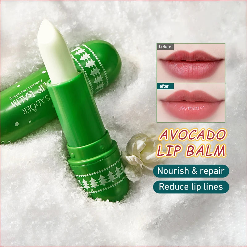SADOER Christmas Moisturizing Lipstick Anti Cracking Hydrating Repair Nourishing Plump Lips Balm Plumper Skin Care