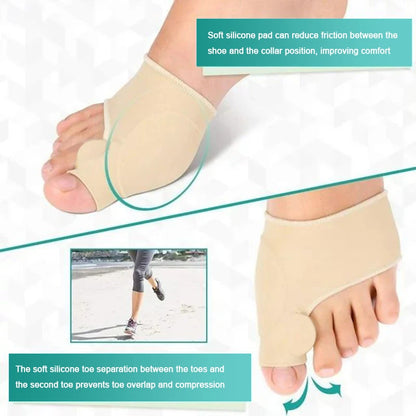 QIWU 1pairToes Corrector Big Toe Separator Protector Bunion Sleeve Straighteners Bunion Corrector Regulator Sock Feet Care Tool