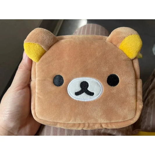 Kawaii Rilakkuma Plush Pencil Bag - Cartoon Bear Multi Case, Makeup Organizer & Cosmetic Storage, Cute Vanity Beauty Bag