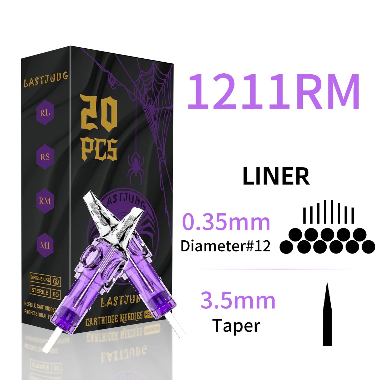 Tattoo Cartridge Needles 20Pcs LASTJUDG Tattoo Needles For Makeup Permanent Tattoo Machine Kit Safety Disposable Tattoo Needles