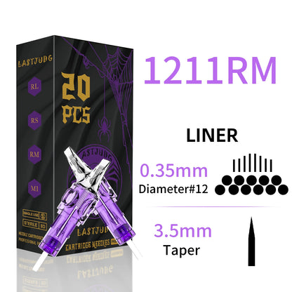 Tattoo Cartridge Needles 20Pcs LASTJUDG Tattoo Needles For Makeup Permanent Tattoo Machine Kit Safety Disposable Tattoo Needles