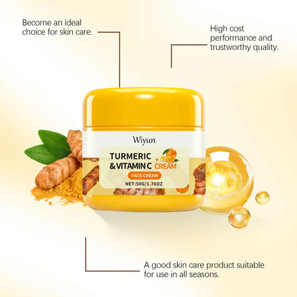 Turmeric Vitamin C Anti-Aging Cream Moisturizing Anti-Wrinkle Collagen Hyaluronic Acid Cream Skin Care Cosmetics 50g