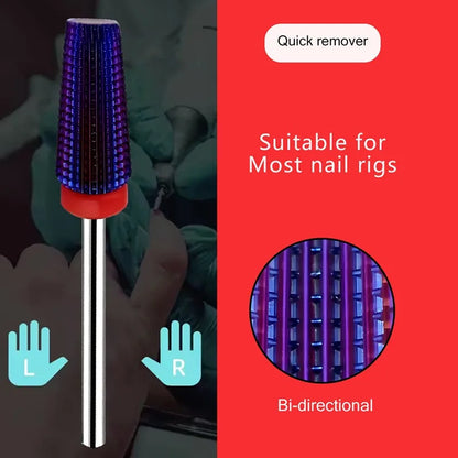 3/32" 5in1 Purple Professional Tungsten Carbide Nail Drill Bits, Unscented Tapered Milling Cutters for Gel Acrylic Removal