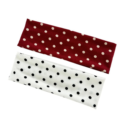Women's yoga elastic headband with polka dots, autumn fashion makeup headband, hair accessories, sports and fitness headband