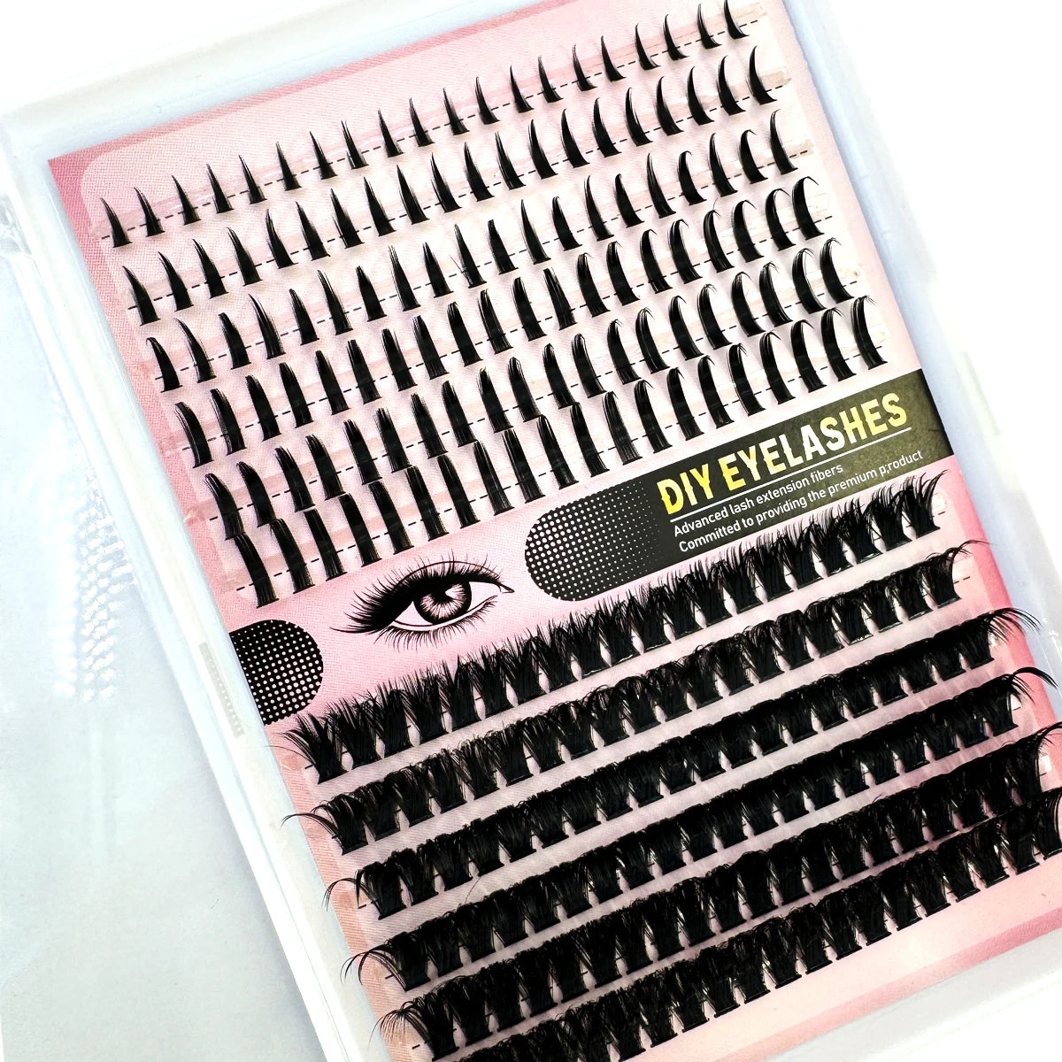 12rows Salon-Like Lash Clusters Kit DIY Eyelash  extension comic eyelash curler grou upper eyelashes Volume Fairy Eyelash