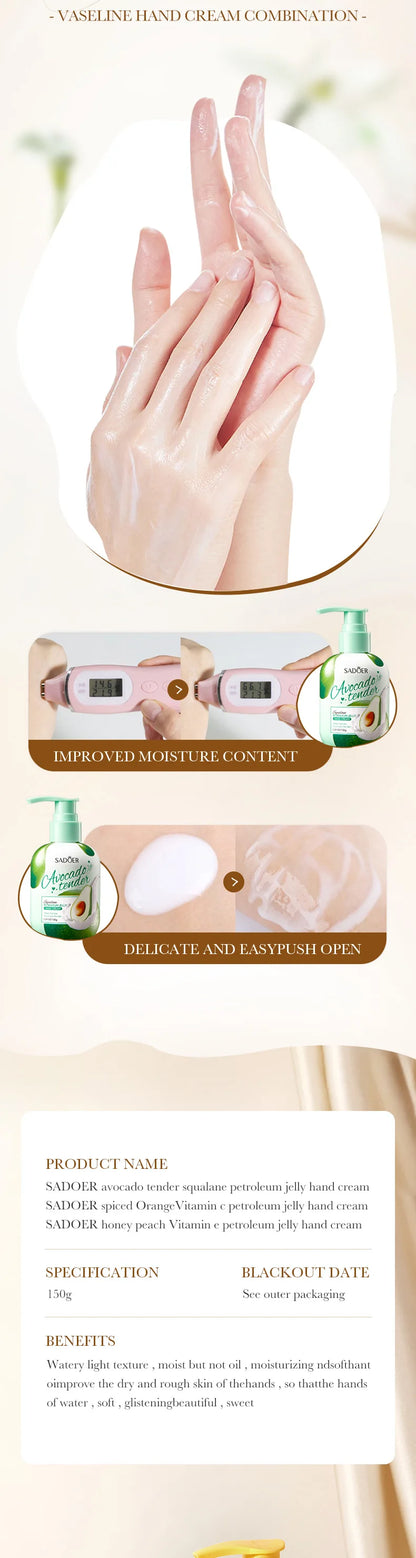 150g SADOER Fruits Hand Cream Moisturizing Whitening Anti Wrinkles Anti-Aging Hydrating Hands Skin Care Products