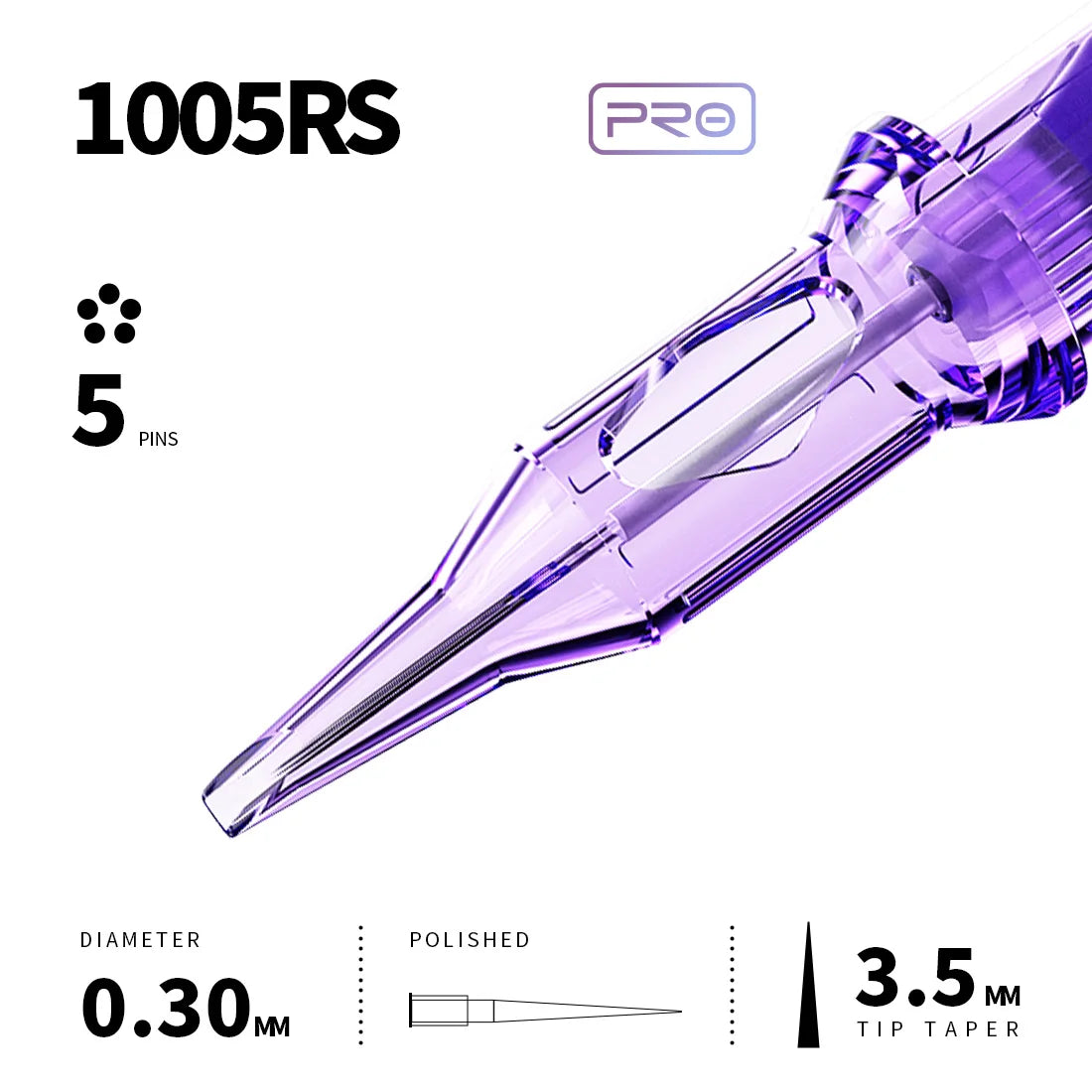 Mast Pro Tattoo Needles Cartridge 20pcs Disposable RS 0.25/0.3/0.35mm for Shading Blending Permanent Makeup or Body Art Needles