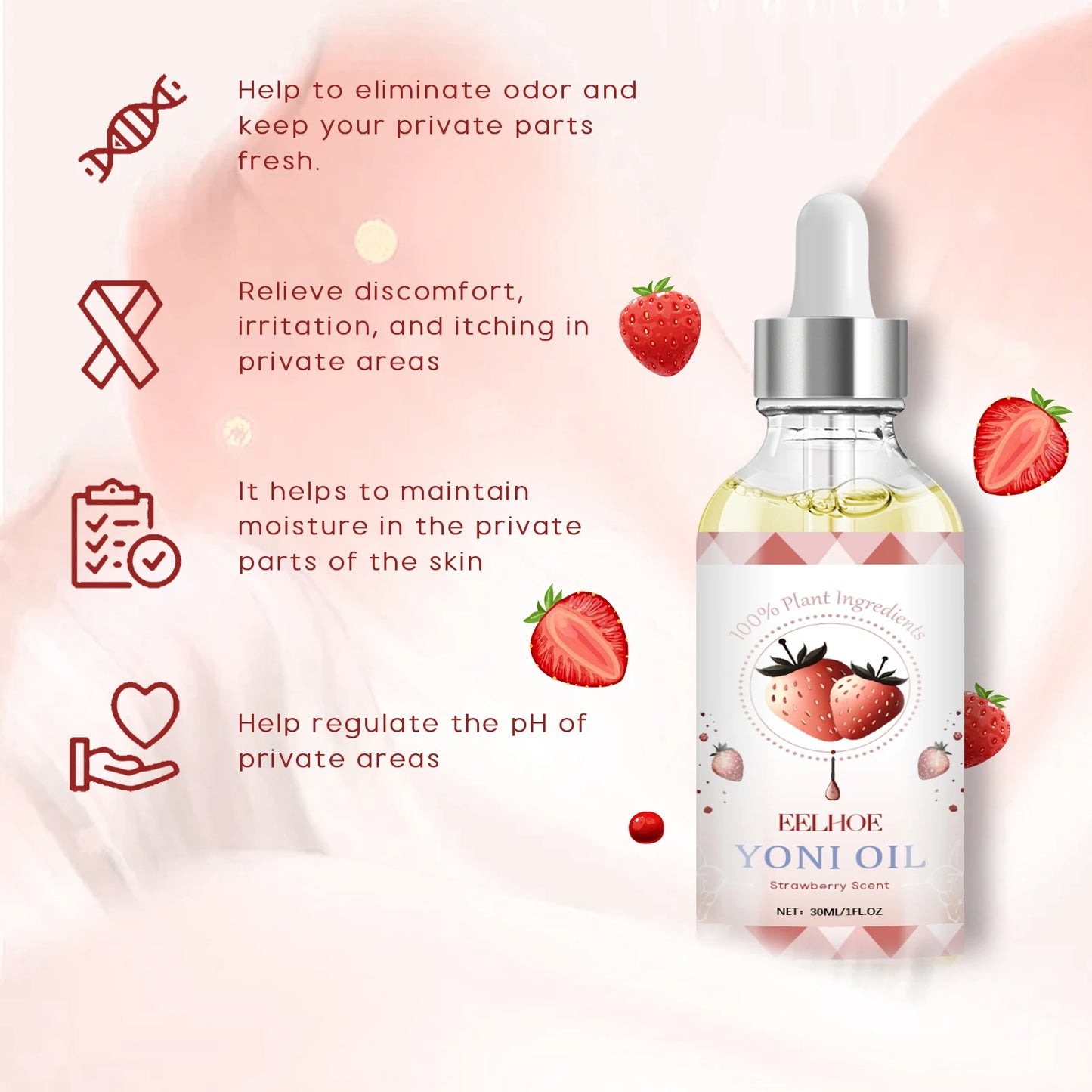 Yoni Oil Feminine Oil for Women pH Balance and Wetness Feminine Deodorant Vaginal Moisturizer Essential Oil