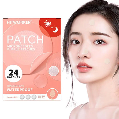 24PCS Microneedle Acne Patch Painlessly Penetrate Acne Patches Blemishes Pimples Covering Patch Daily Unisex Skincare Ultra-fine